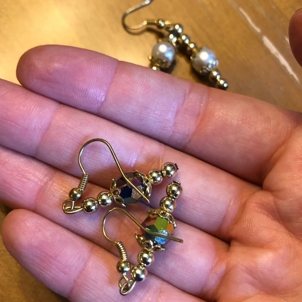 Handmade Earring Bundle Iridescent Faux Pearl